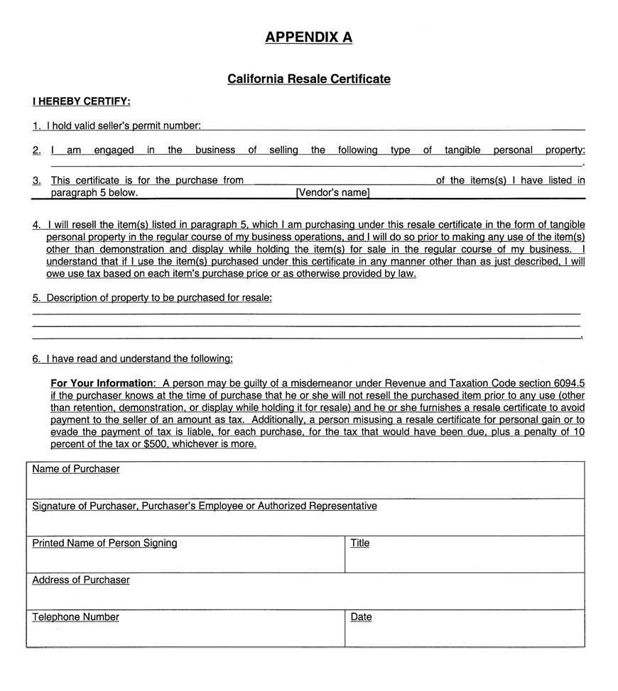 Sales And Use Tax Regulations – Article 16 In Resale Certificate Request Letter Template