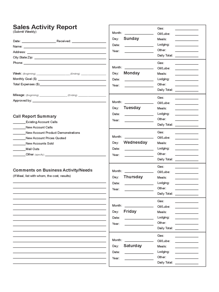 Sales Call Report Template – 3 Free Templates In Pdf, Word Inside Daily Sales Call Report Template Free Download