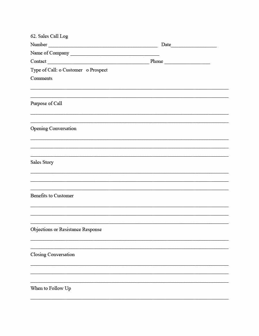 Sales Call Report Template (5) | Template Format In Sales Call Report Template