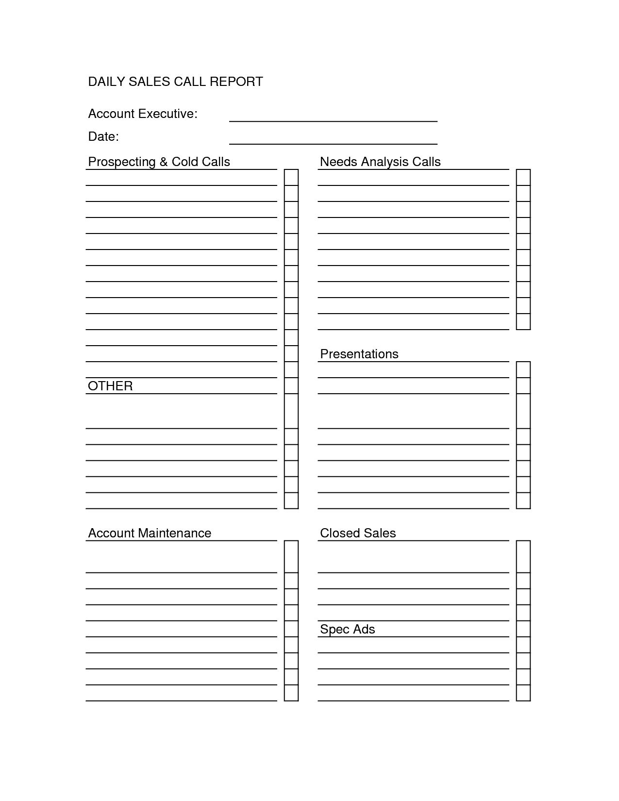 Sales Call Report Templates – Word Excel Fomats Throughout Sales Call Reports Templates Free