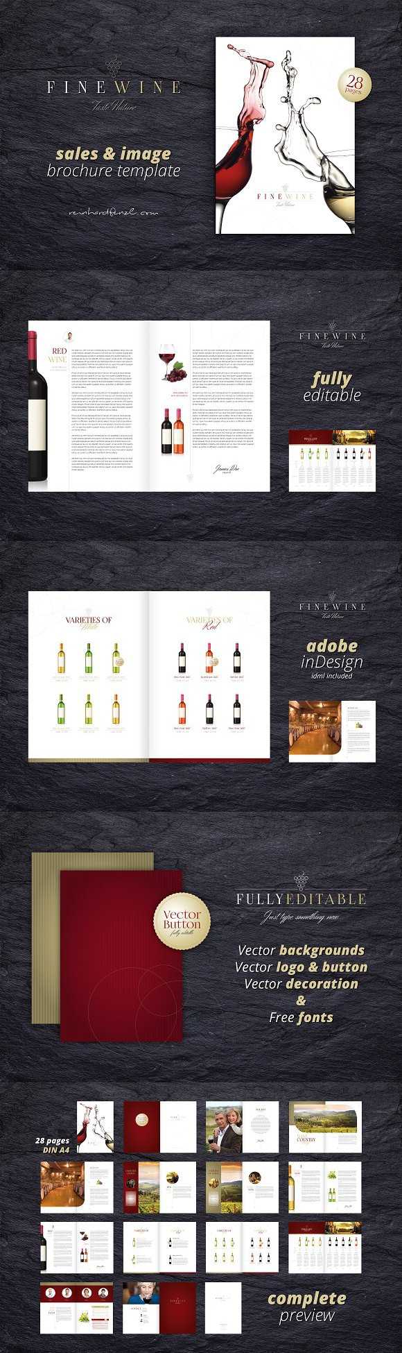 Sales & Image Brochure – Fine Wine. Brochure Templates Throughout Wine Brochure Template