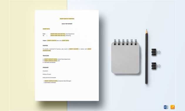 Sales Trip Report Template for Sales Trip Report Template Word
