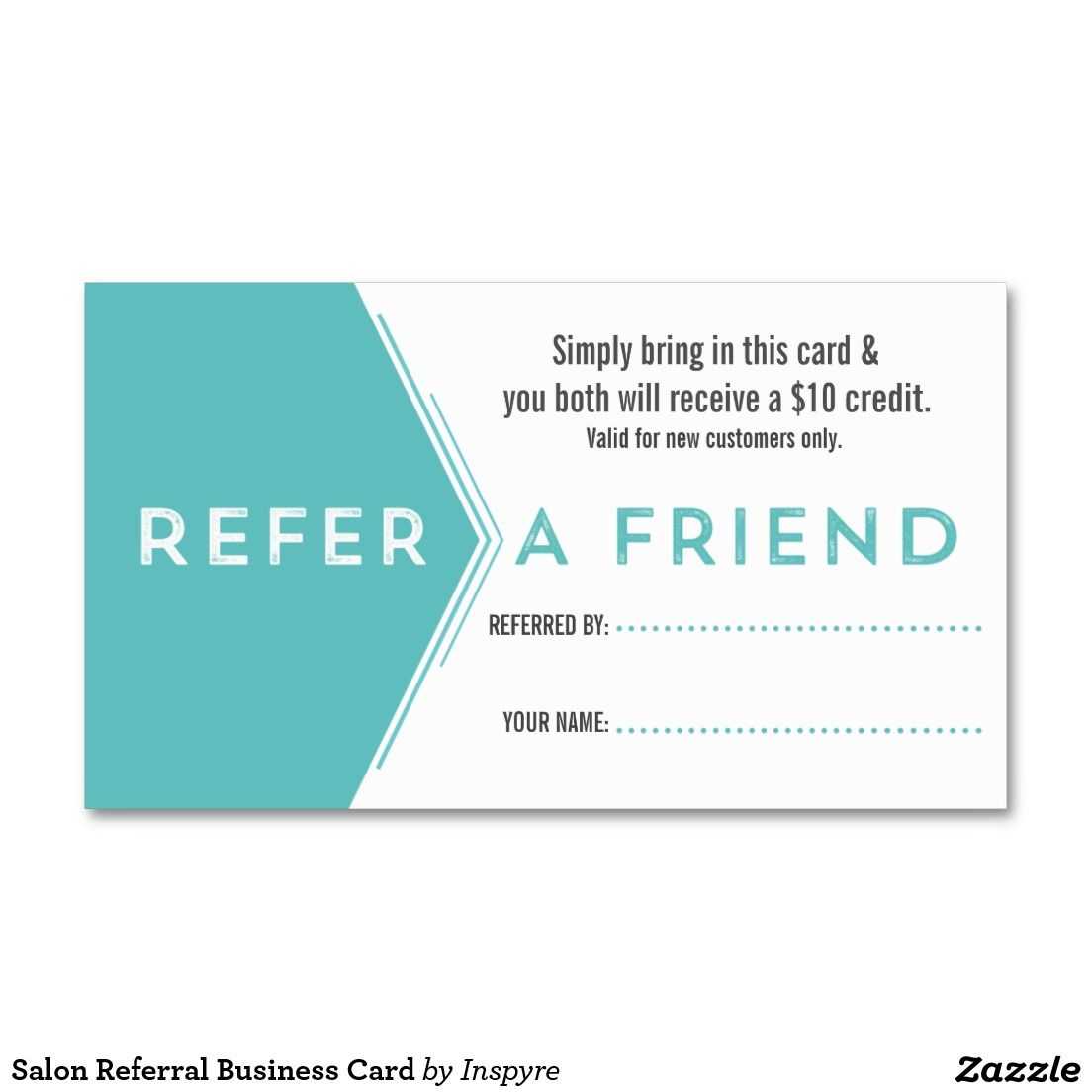 Salon Referral Business Card | Zazzle | Referral Cards Regarding Referral Card Template