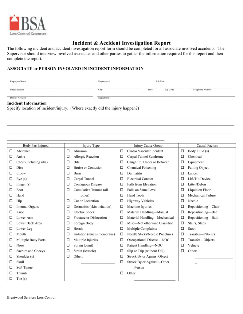 Sample Accident Investigation With Regard To Failure Investigation Report Template