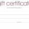 Sample Certificate: Gift Certificate Templates Pertaining To Homemade Gift Certificate Template