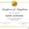Sample Certificates For Completion Of Course Courses 40 Inside Certification Of Completion Template