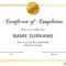 Sample Certificates For Completion Of Course Courses 40 Inside Certification Of Completion Template