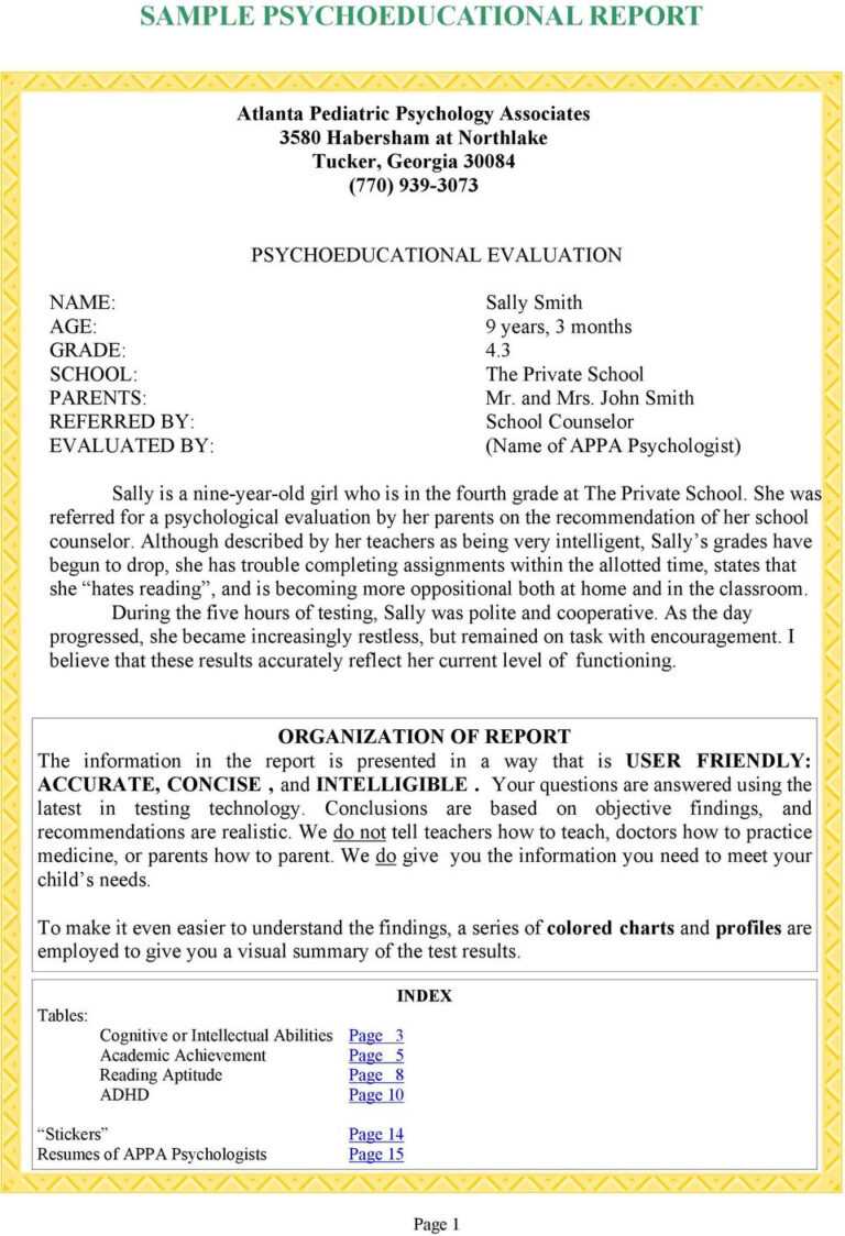 Sample Psychoeducational Report Pdf inside Psychoeducational Report Sample Psychoeducational Report Pdf inside Psychoeducational Report