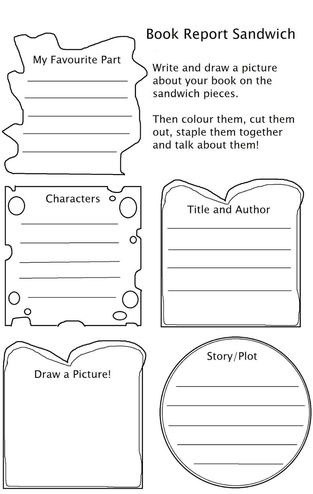 Sandwich Book Report Printable Template - Atlantaauctionco For Sandwich Book Report Printable Template