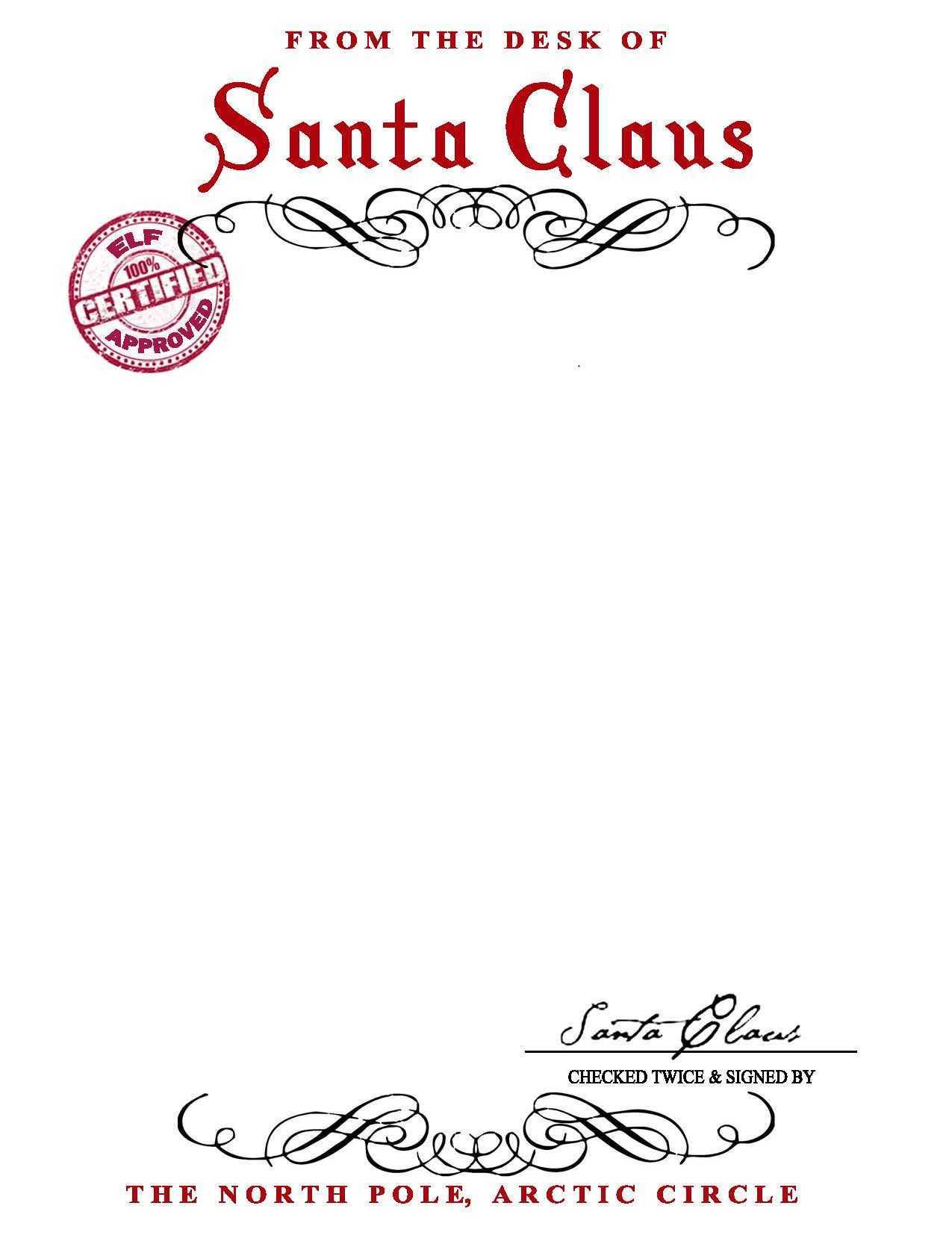 Santa Claus Letterhead.. Will Bring Lots Of Joy To Children Inside Letter From Santa Template Word