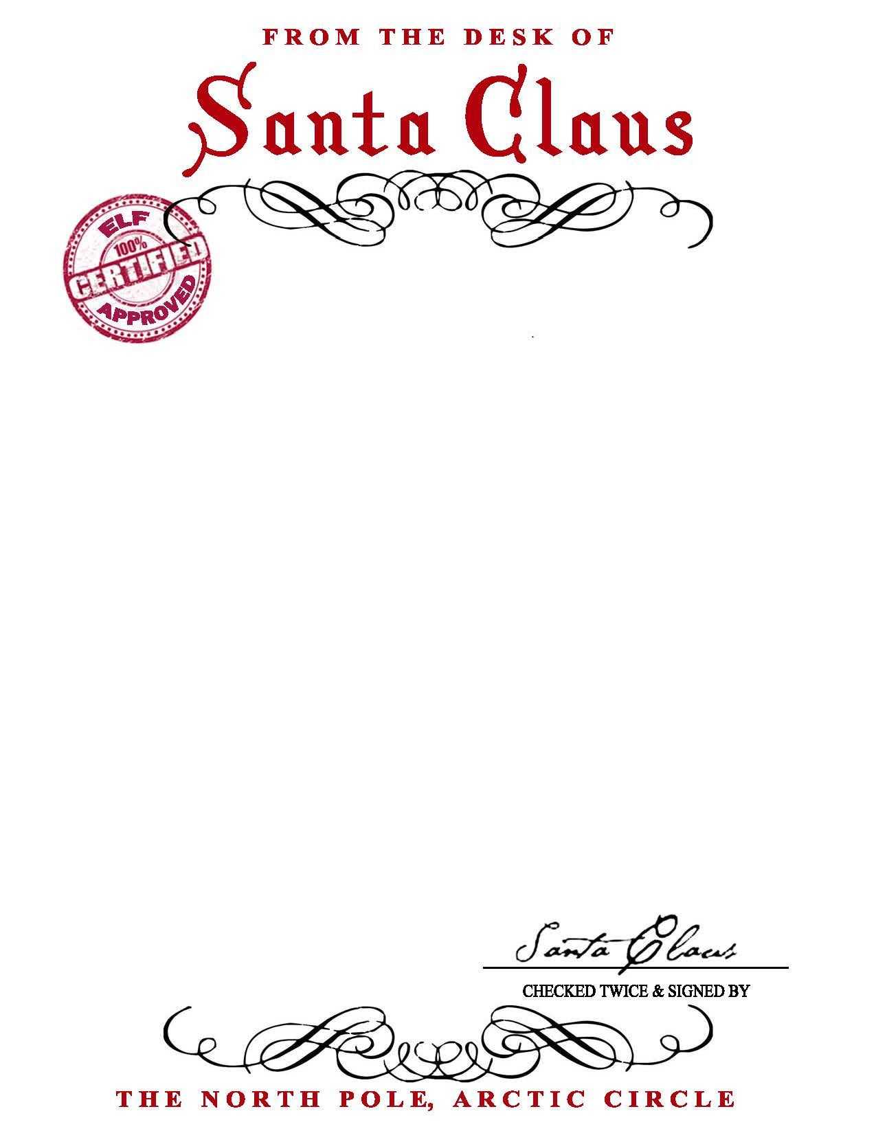 Santa Claus Letterhead.. Will Bring Lots Of Joy To Children With Blank Letter From Santa Template