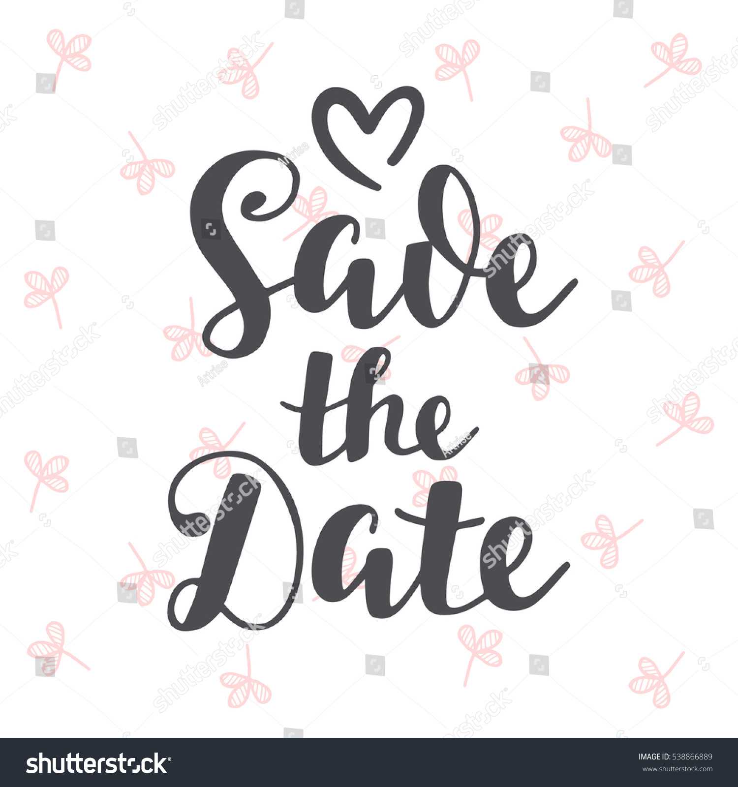 Save Date Vintage Hand Written Lettering Stock Vector In Save The Date Banner Template
