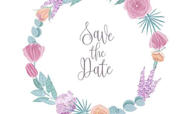 Save The Date Card Template Decorated With Round pertaining to Save The Date Cards Templates