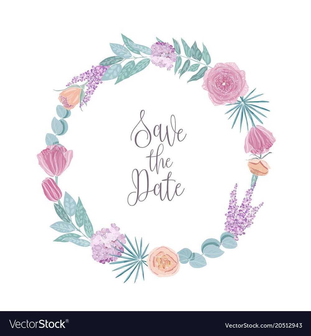 Save The Date Card Template Decorated With Round Pertaining To Save The Date Cards Templates