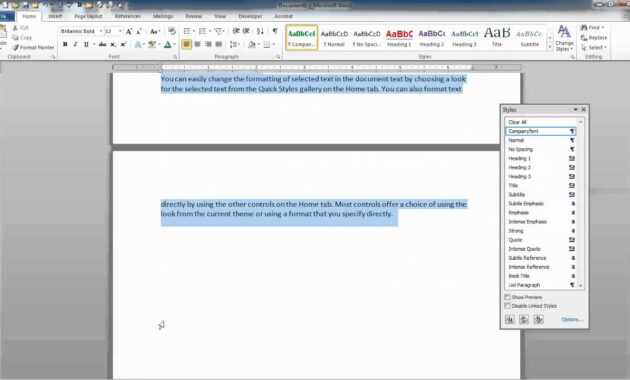 Saving Styles As A Template In Word for How To Save A Template In Word