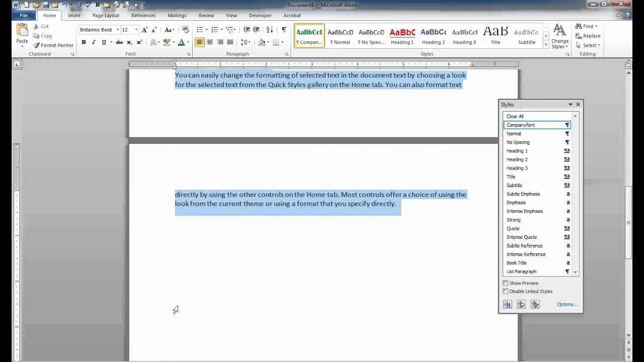 Saving Styles As A Template In Word Within Change The Normal Template In Word 2010
