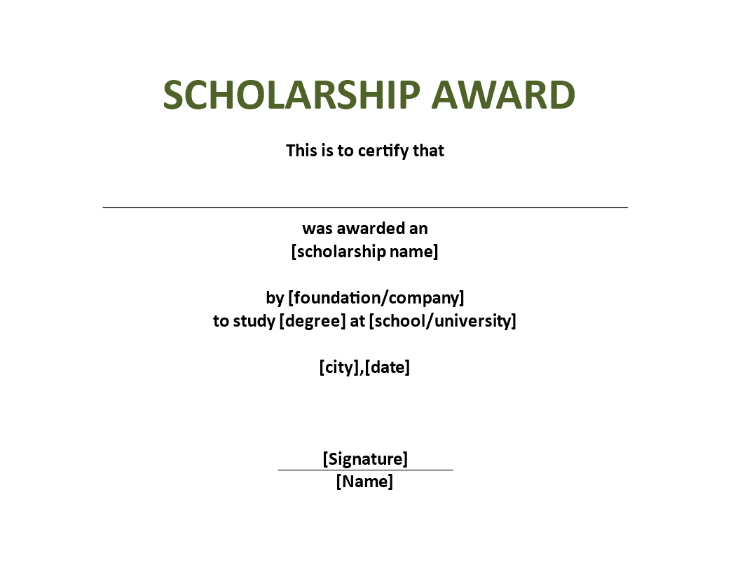 Scholarship Award Certificate Template – Download This For Scholarship Certificate Template