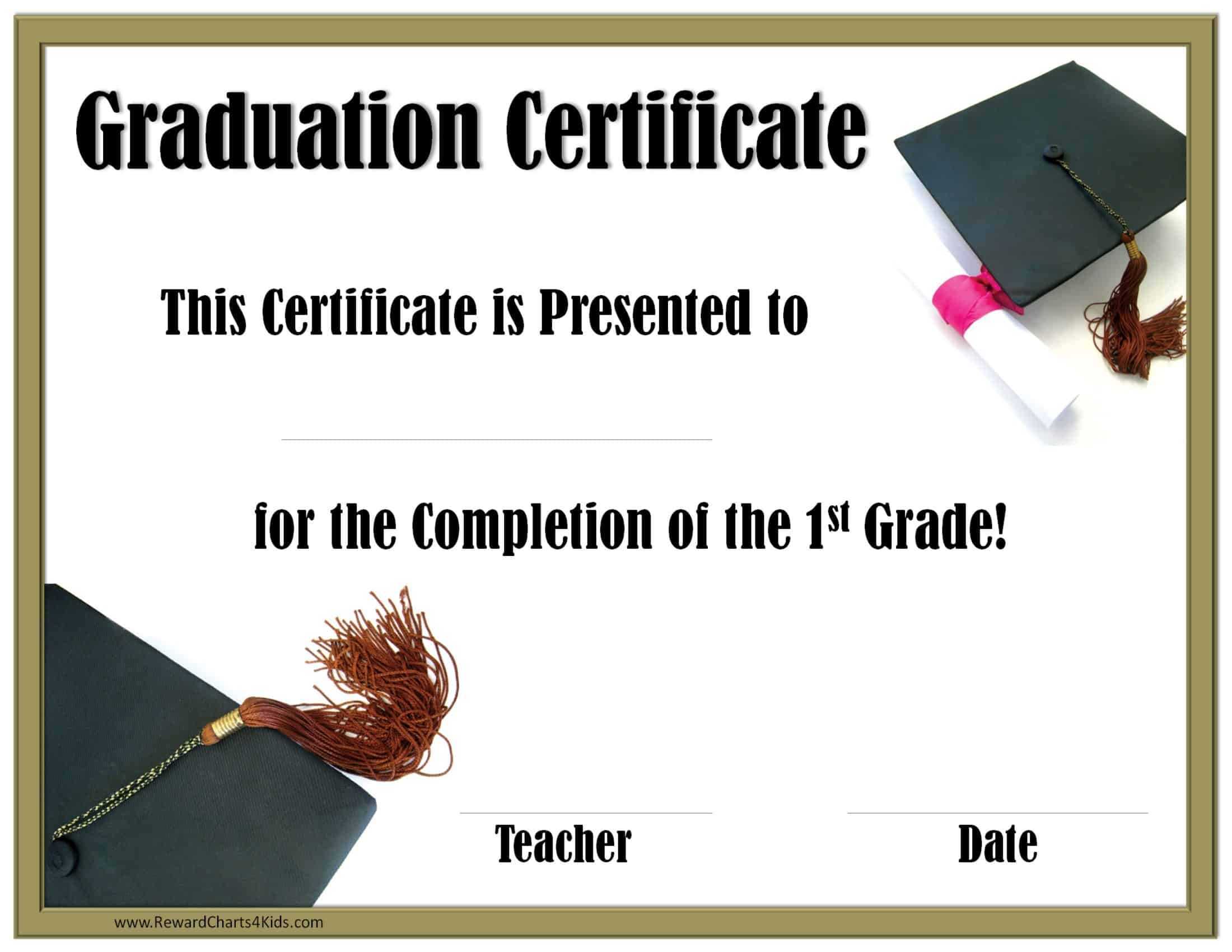 School Graduation Certificates | Customize Online With Or Inside Free Printable Graduation Certificate Templates