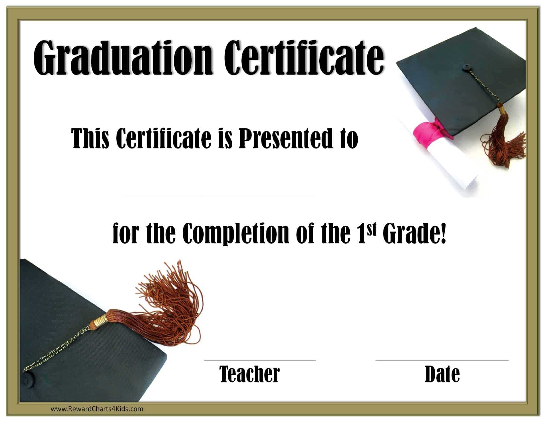 School Graduation Certificates | Customize Online With Or With 5Th Grade Graduation Certificate Template