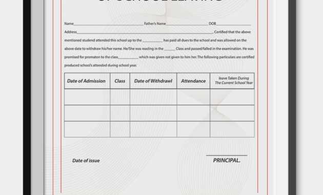 School Leaving Certificate Template | Certificate Templates within School Leaving Certificate Template