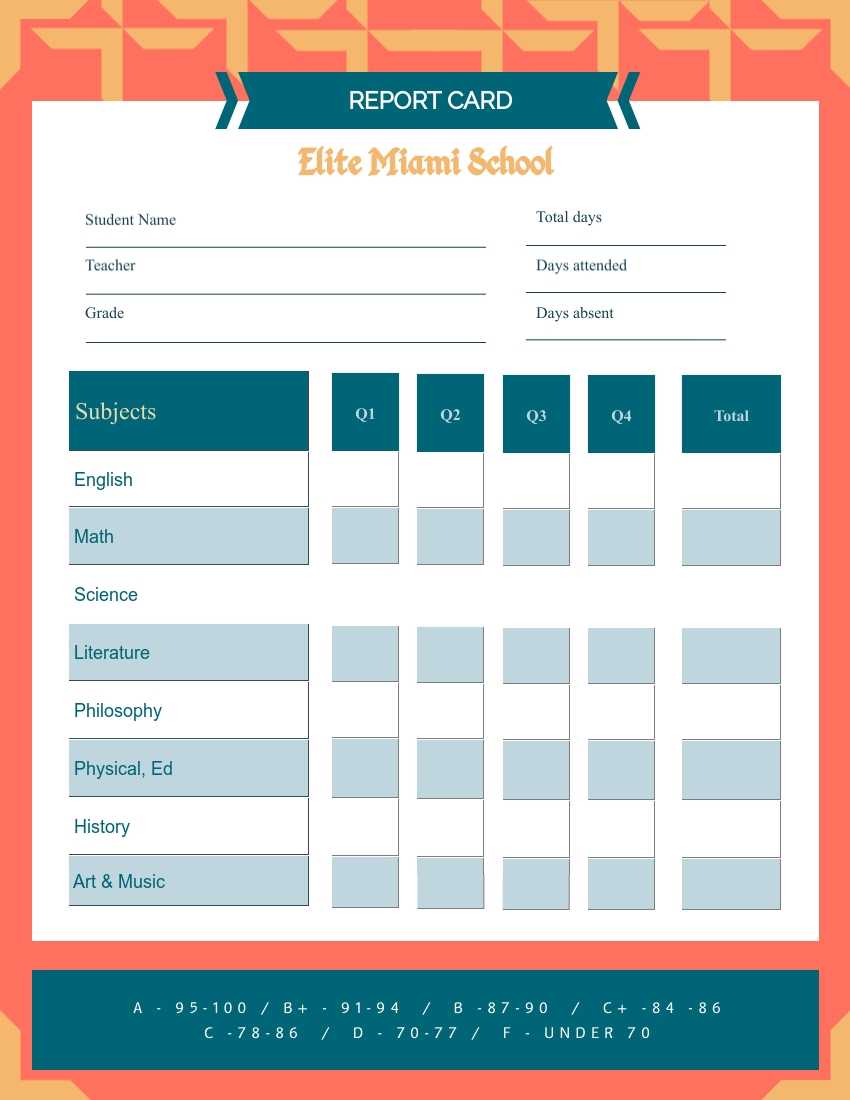 School Report Card Template – Visme With Regard To Report Card Format Template