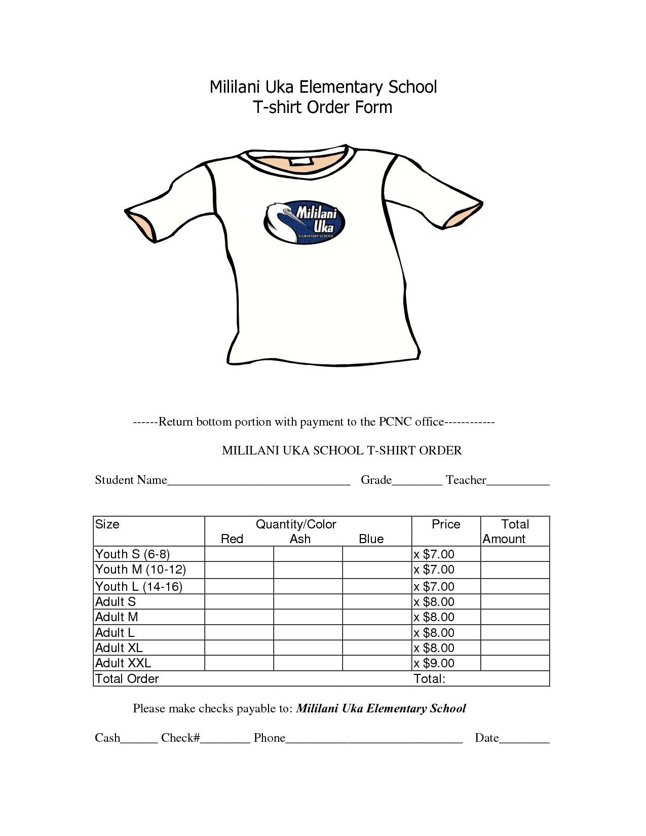 School T Shirt Order Form Template | Awana | Order Form With Regard To Blank T Shirt Order Form Template