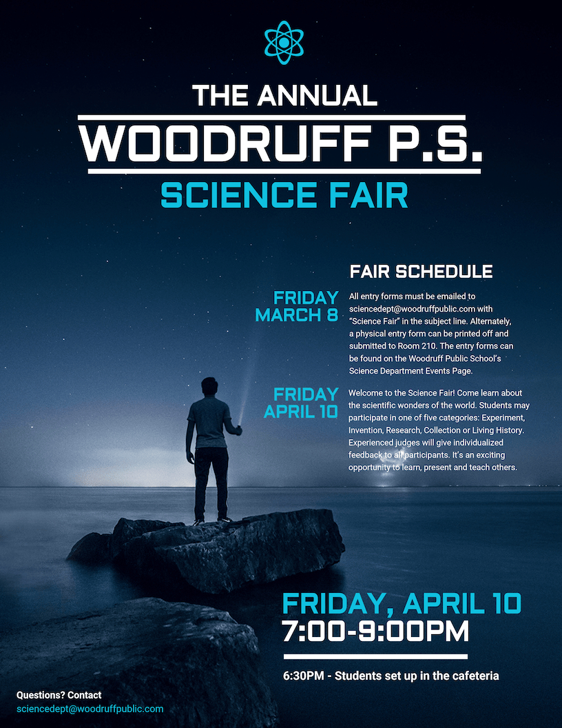 Science Fair Event Poster Template – Venngage Pertaining To Science Fair Banner Template