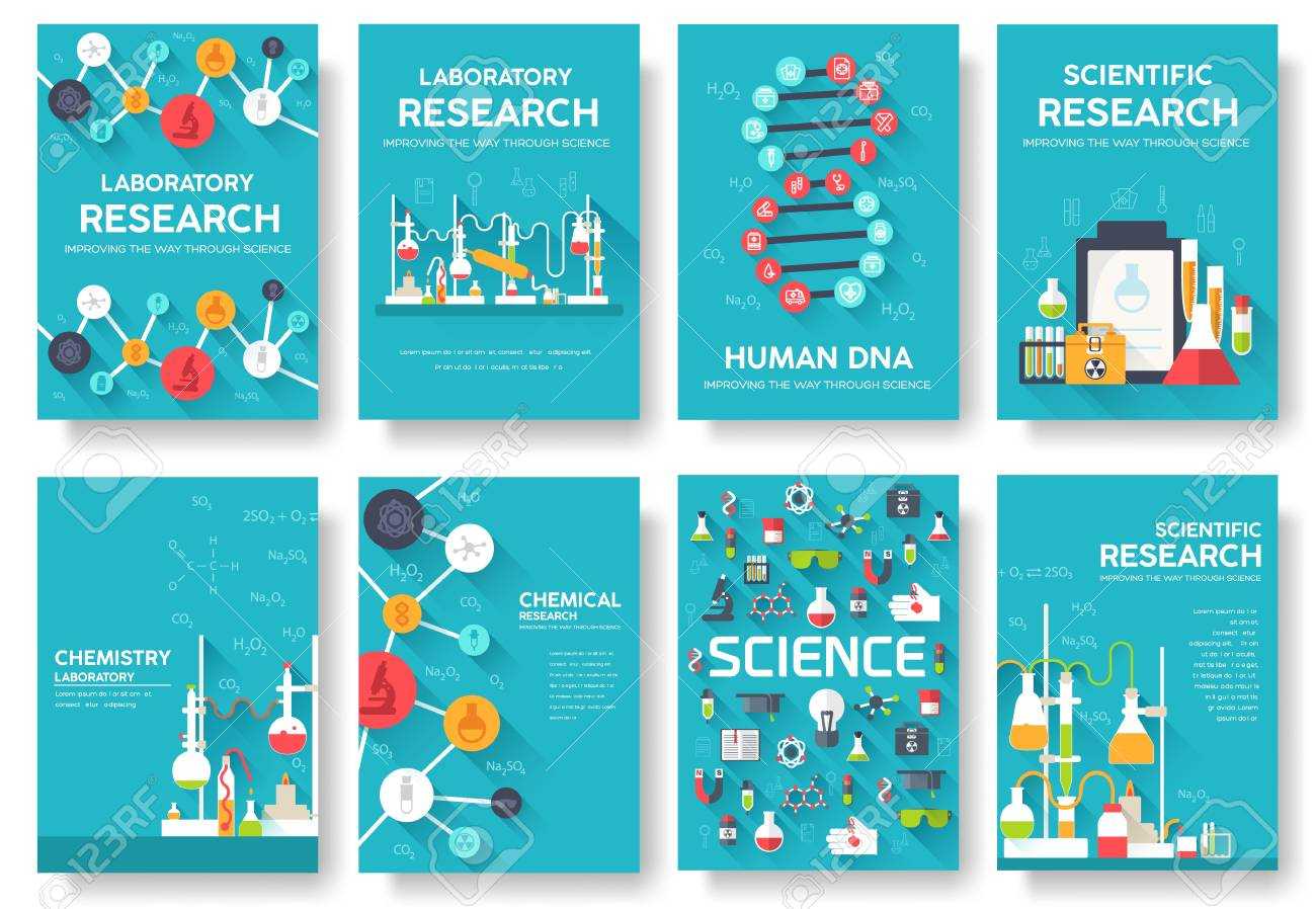 Science Information Cards Set. Laboratory Template Of Flyear,.. Regarding Science Fair Banner Template