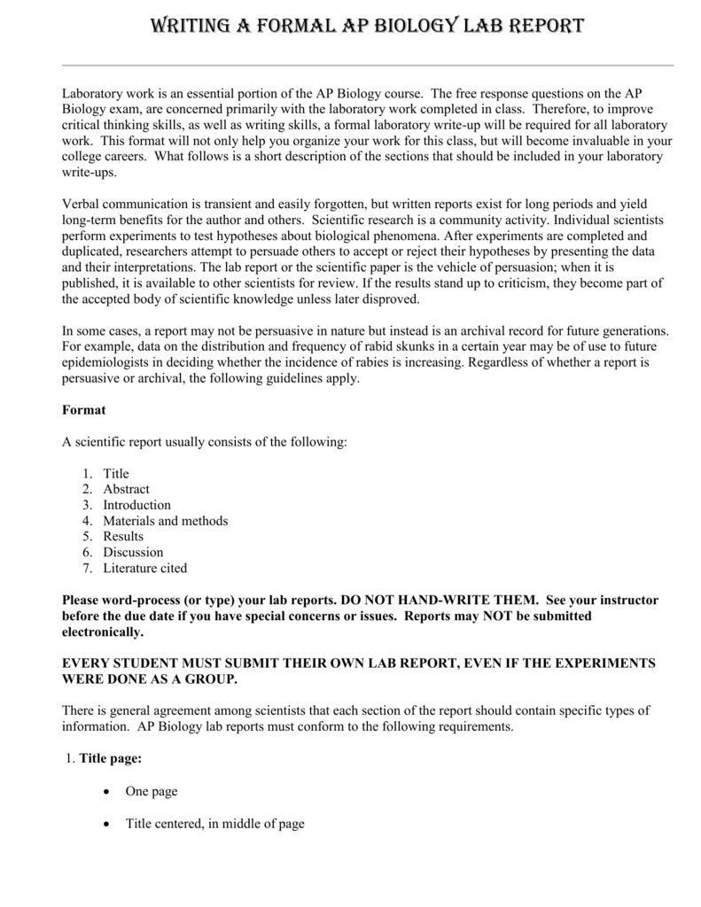 Science Lab Report Template - Pc|Mac For Lab Report Template Word