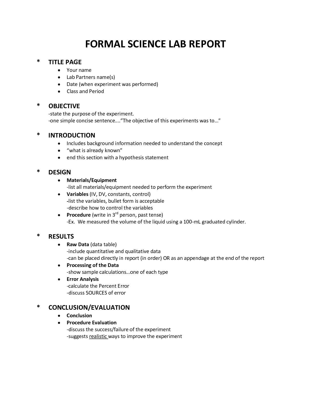 Science Lab Report Template The Ten Secrets That You For Science Experiment Report Template