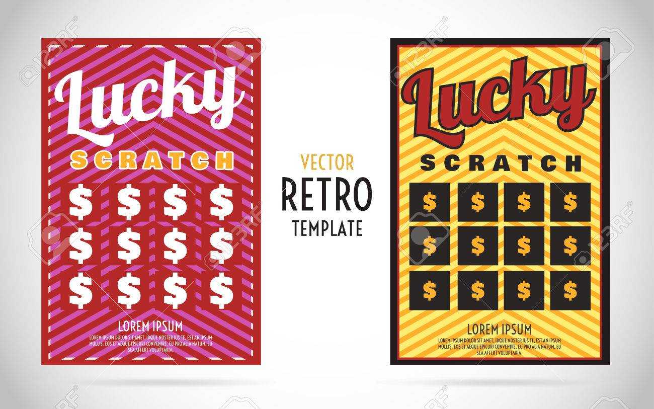 Scratch Off Lottery Card Or Ticket. Vector Color Design Template Throughout Scratch Off Card Templates
