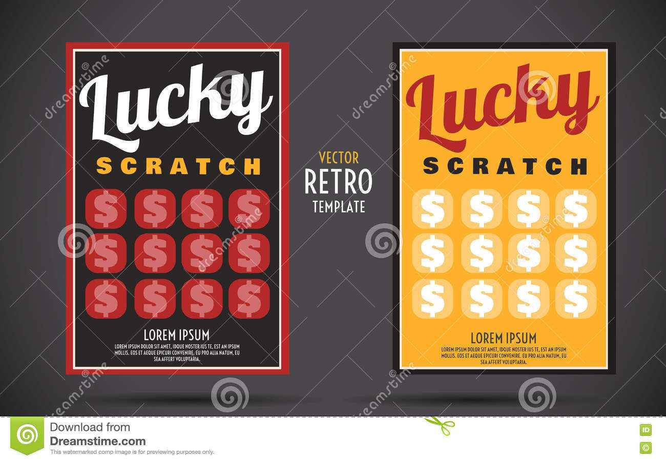 Scratch Off Lottery Ticket Vector Design Template Stock Throughout Scratch Off Card Templates