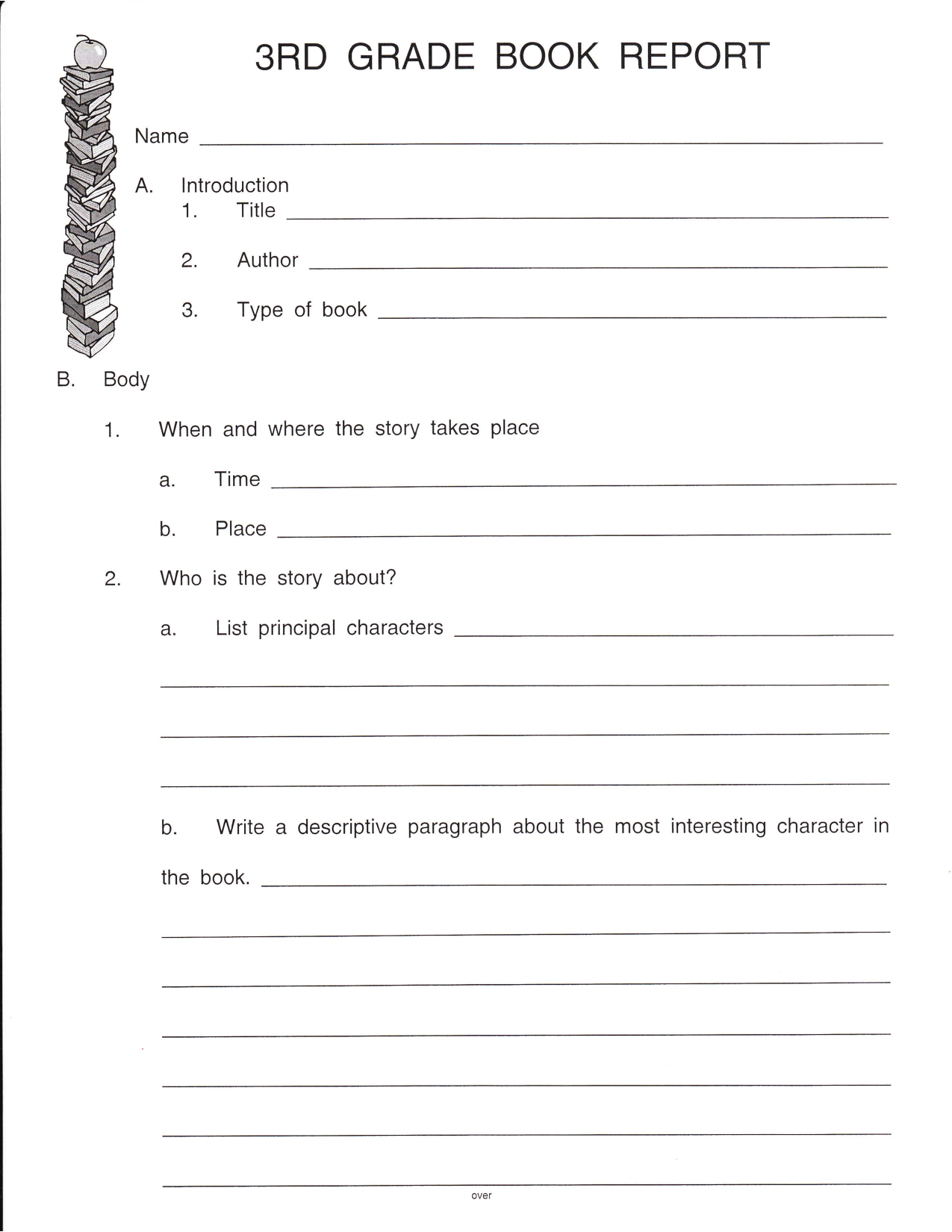 Second Grade Book Report Template | Scope Of Work Template In Second Grade Book Report Template