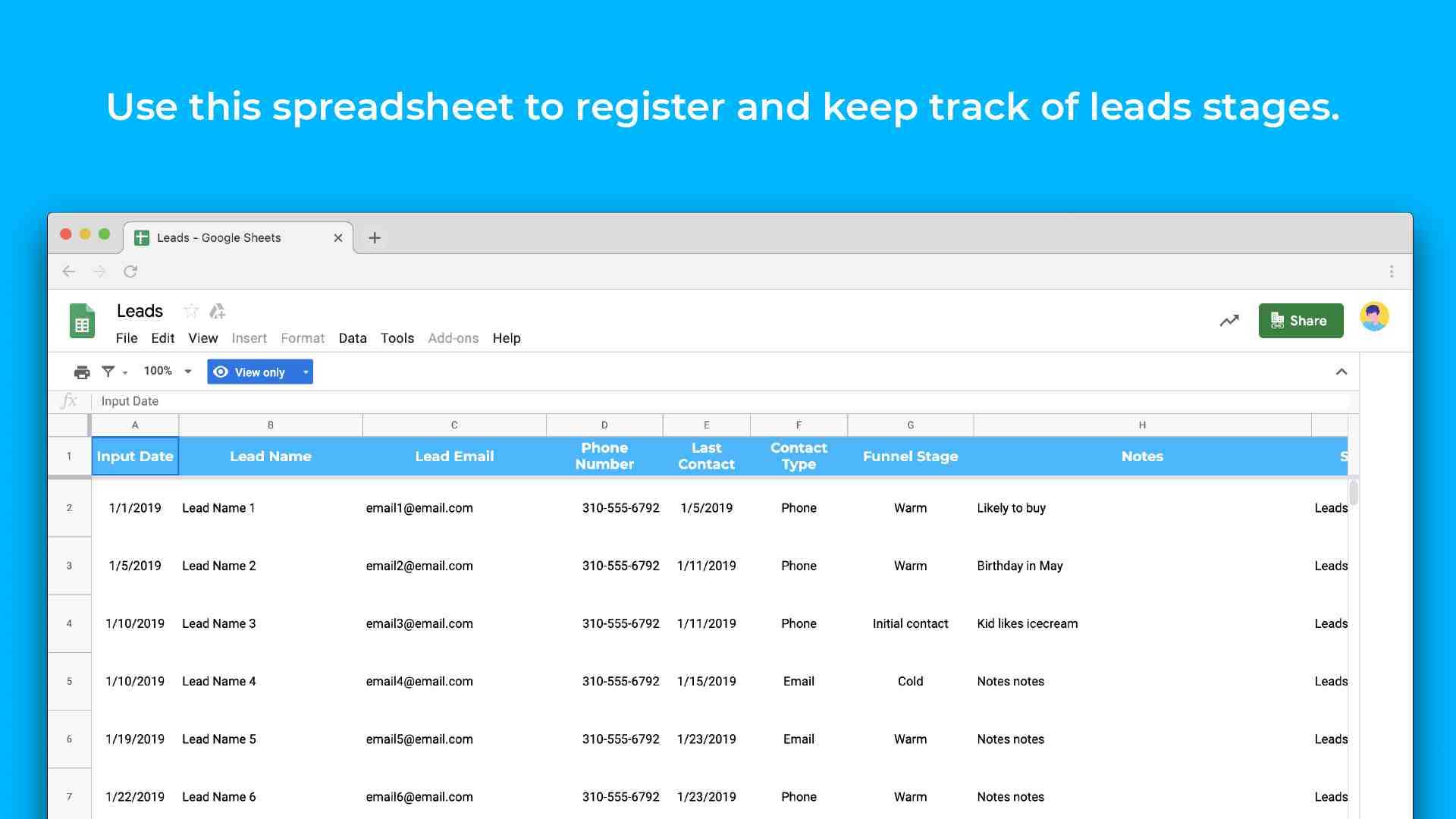 Service Sales Report Template – Sheetgo Intended For Sales Lead Report Template