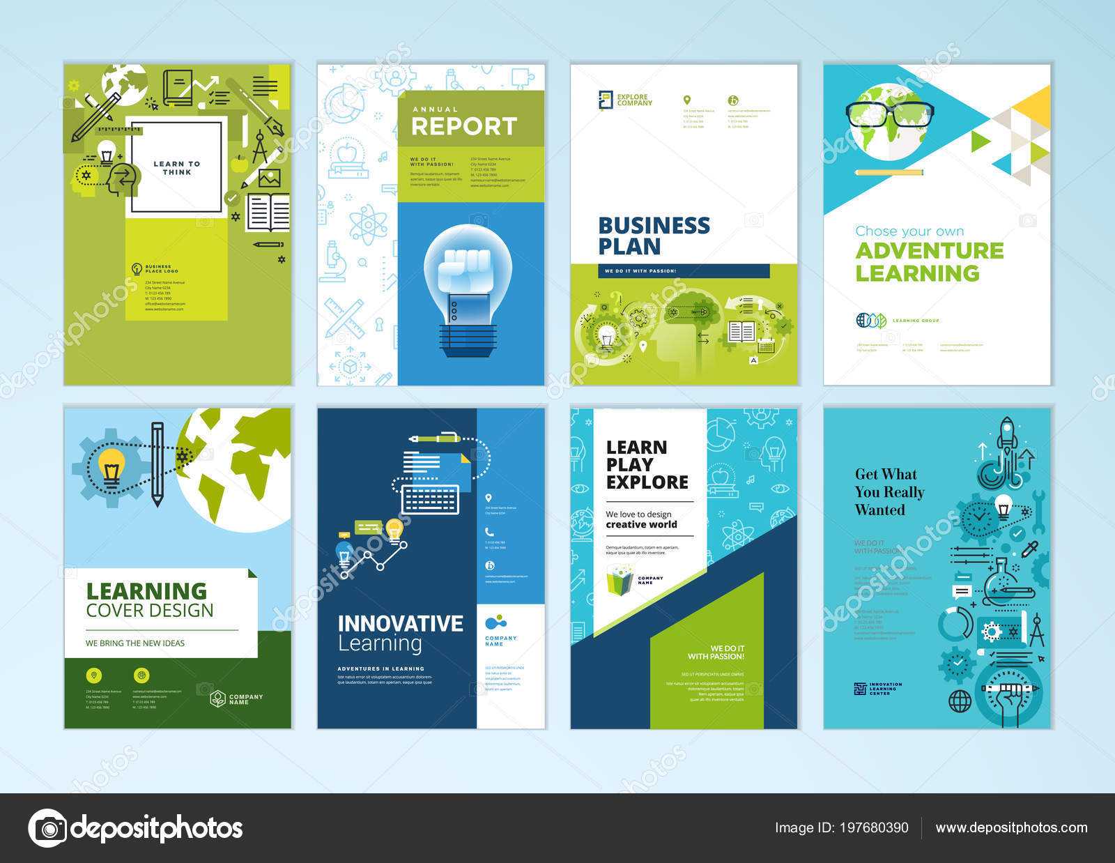 Set Brochure Design Templates Subject Education School Regarding Brochure Design Templates For Education