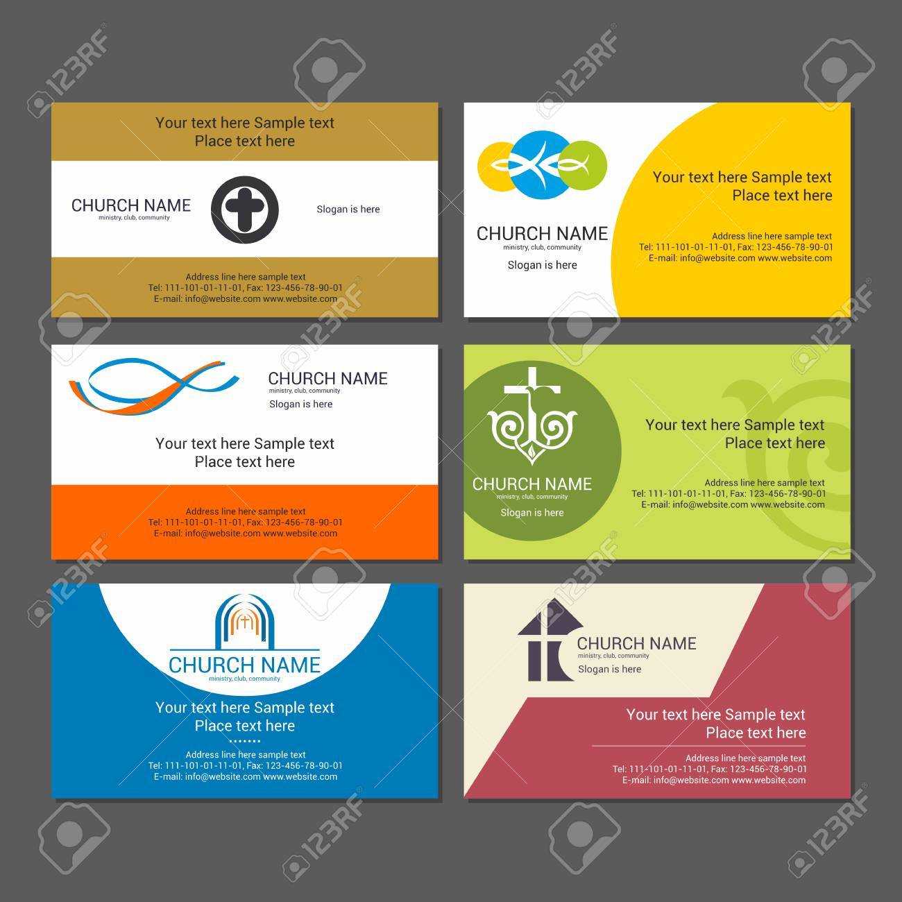 Set Christian Business Cards. For The Church, The Ministry, The.. Intended For Christian Business Cards Templates Free