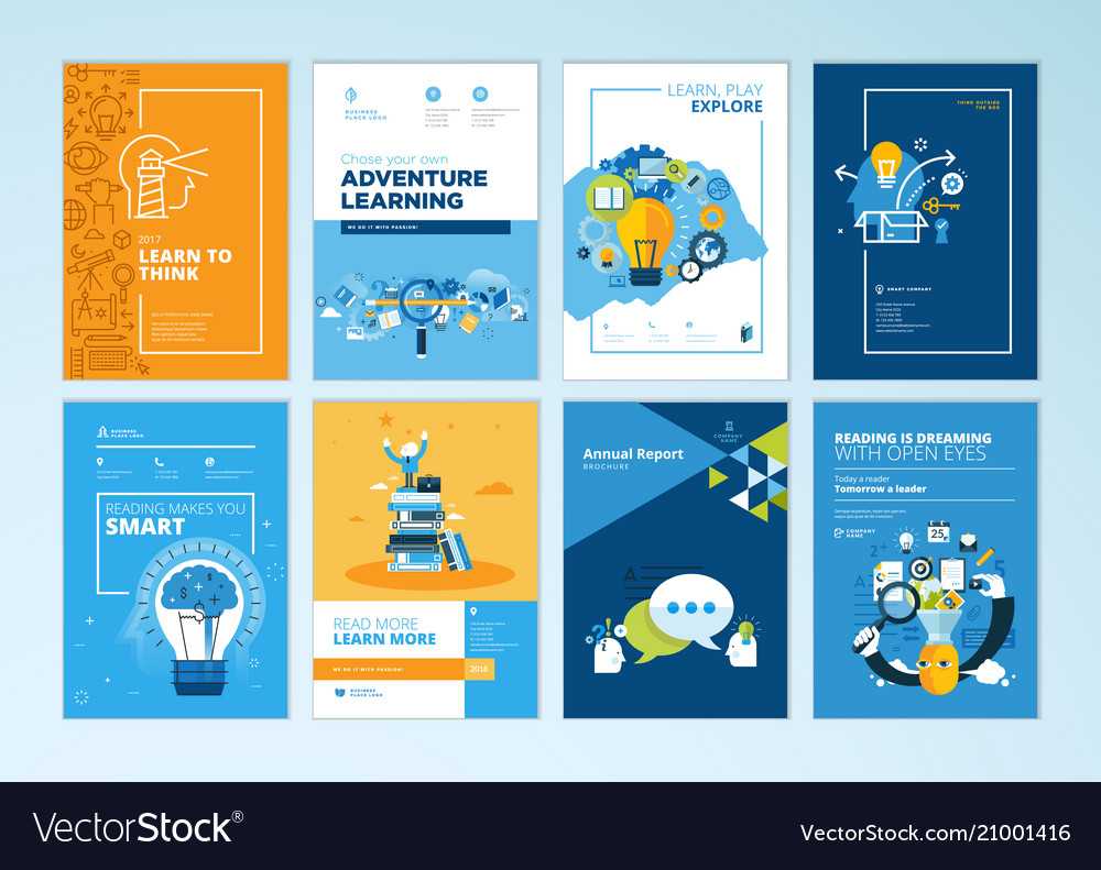 Set Of Brochure Design Templates Of Education Throughout Brochure Design Templates For Education