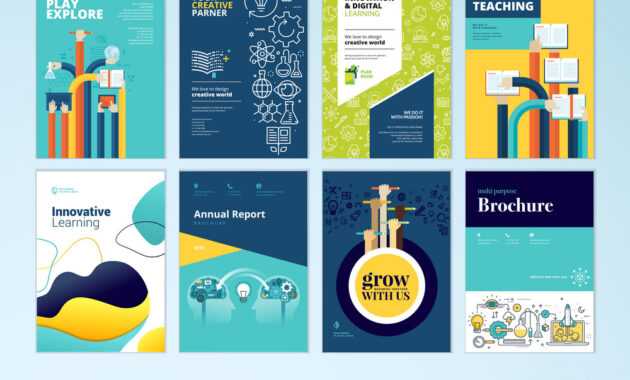 Set Of Brochure Design Templates Of Education with regard to Brochure Design Templates For Education
