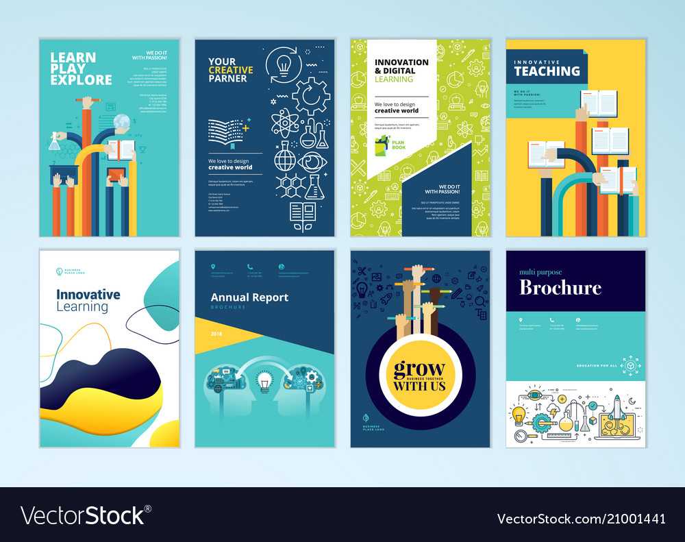 Set Of Brochure Design Templates Of Education With Regard To Brochure Design Templates For Education