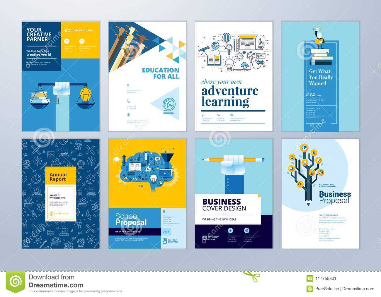 Set Of Brochure Design Templates On The Subject Of Education Intended For Brochure Design Templates For Education