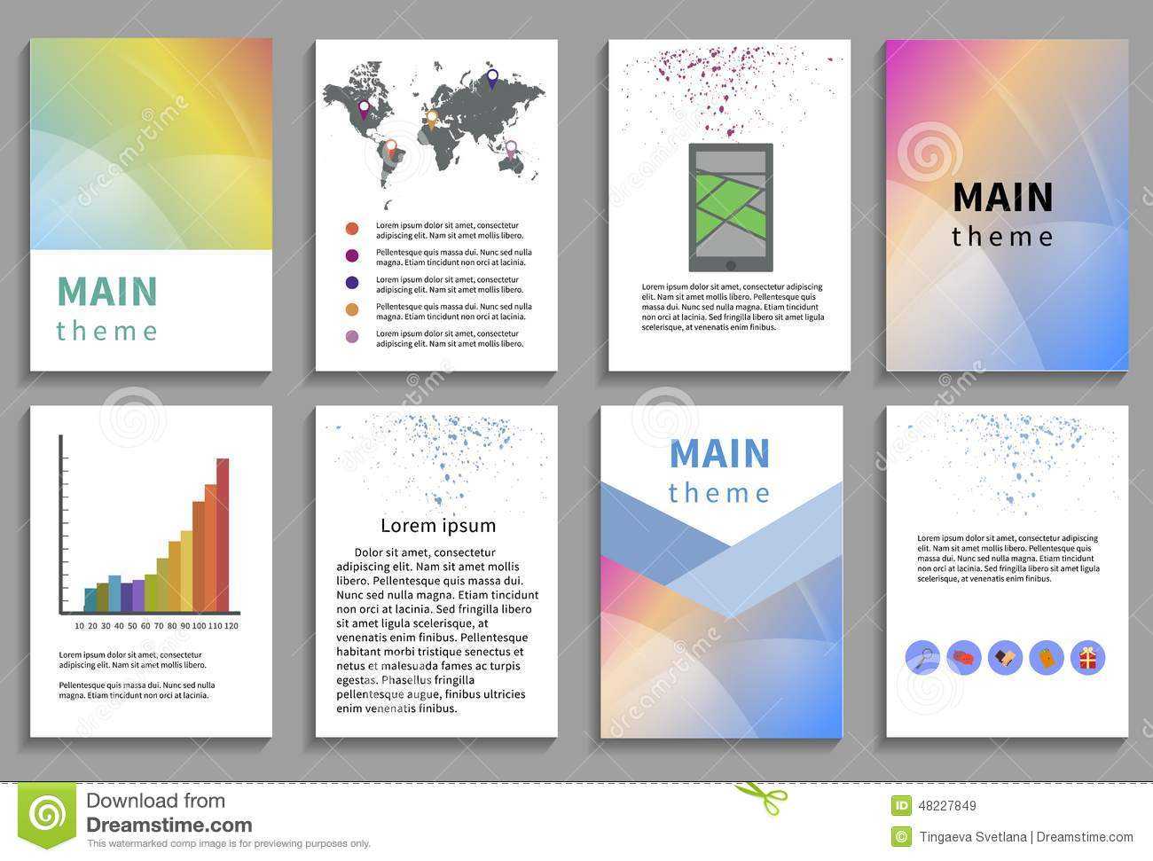 Set Of Flyer, Brochure Design Templates Stock Vector Inside Online Free Brochure Design Templates