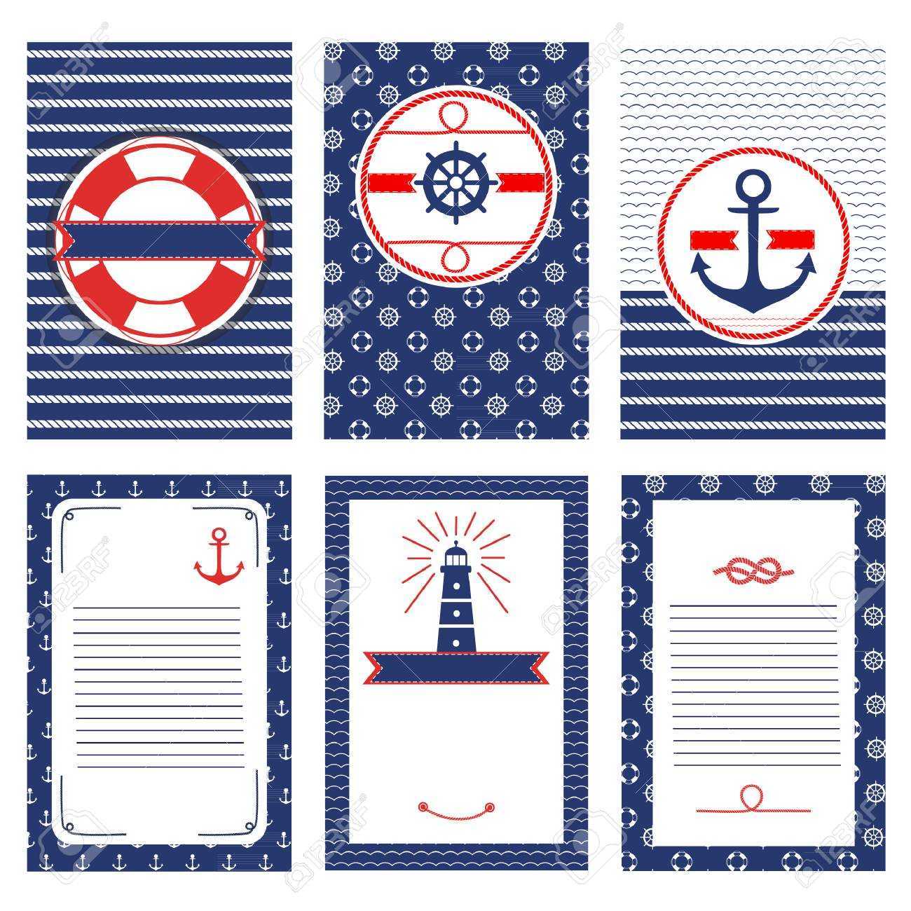 Set Of Nautical And Marine Banners And Flyers. Templates With.. Throughout Nautical Banner Template