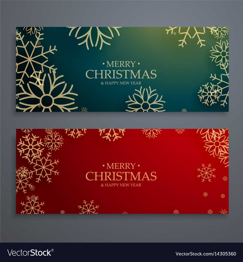 Set Of Two Merry Christmas Banners Template In With Regard To Merry Christmas Banner Template