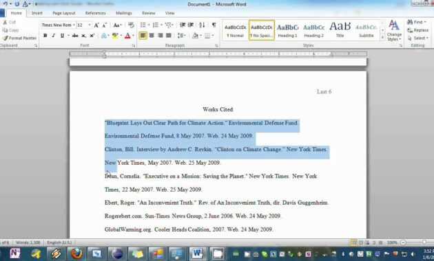 Setting Your Essay To Mla Format In Word intended for Mla Format Word Template