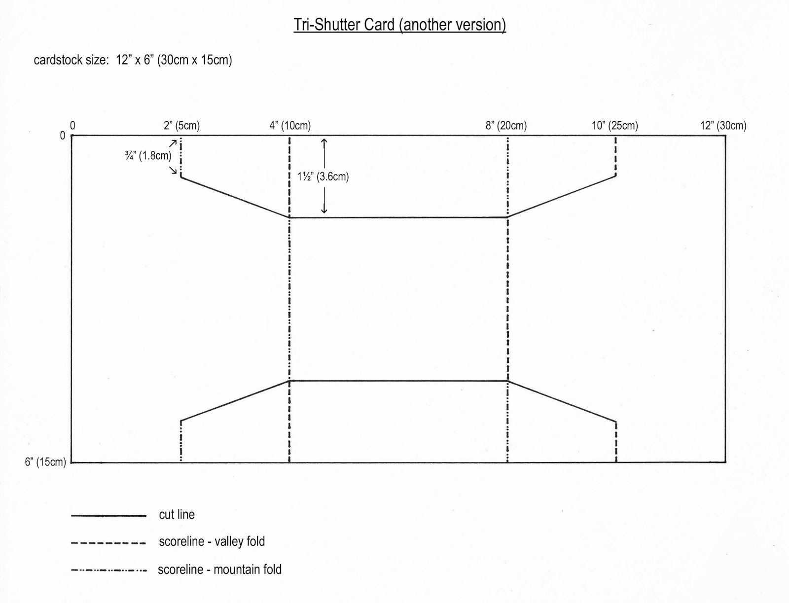 Shaped Tri Shutter Card Template. | Just Templates | Card Inside Three Fold Card Template