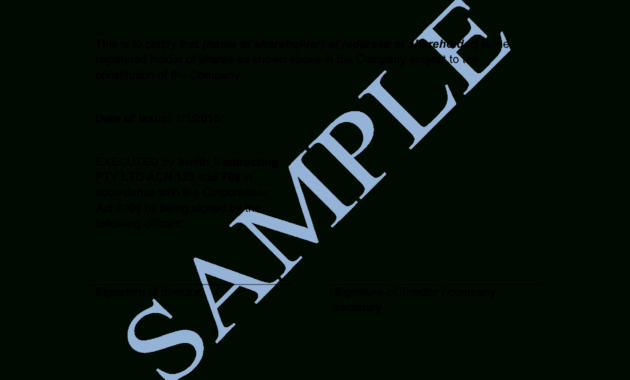 Share Certificate - Free Template | Sample - Lawpath intended for Share Certificate Template Australia