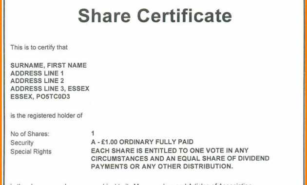 Share Certificate Template Companies House pertaining to Share Certificate Template Companies House