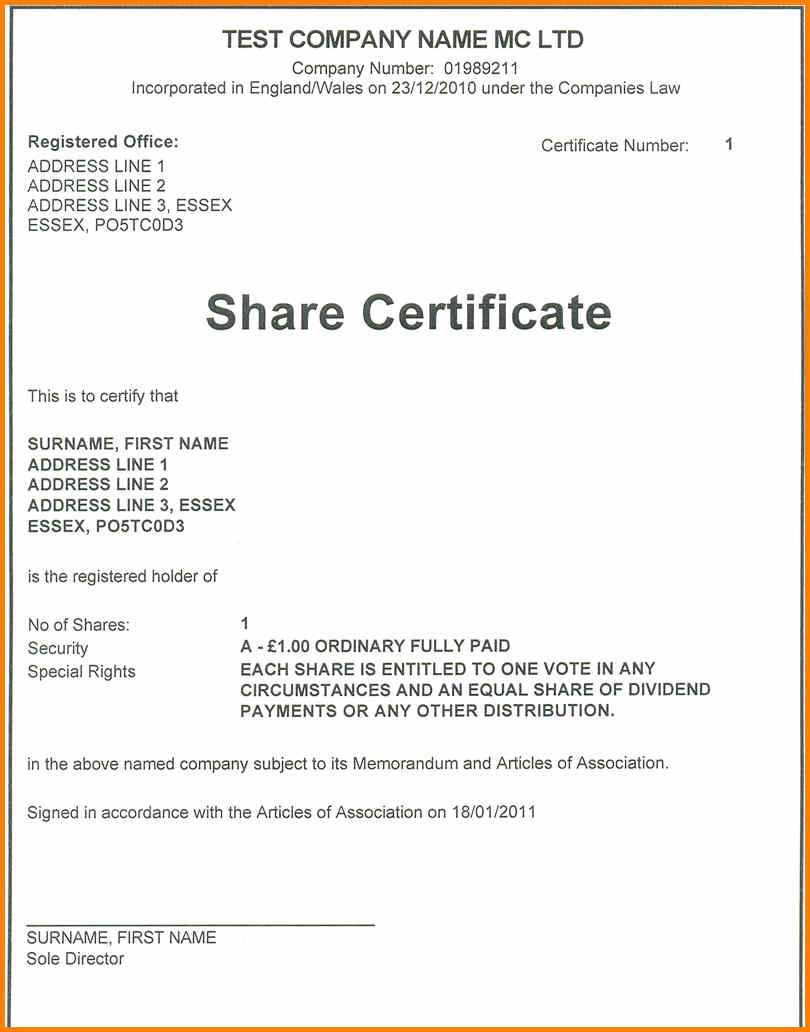 Share Certificate Template Companies House Pertaining To Share Certificate Template Companies House