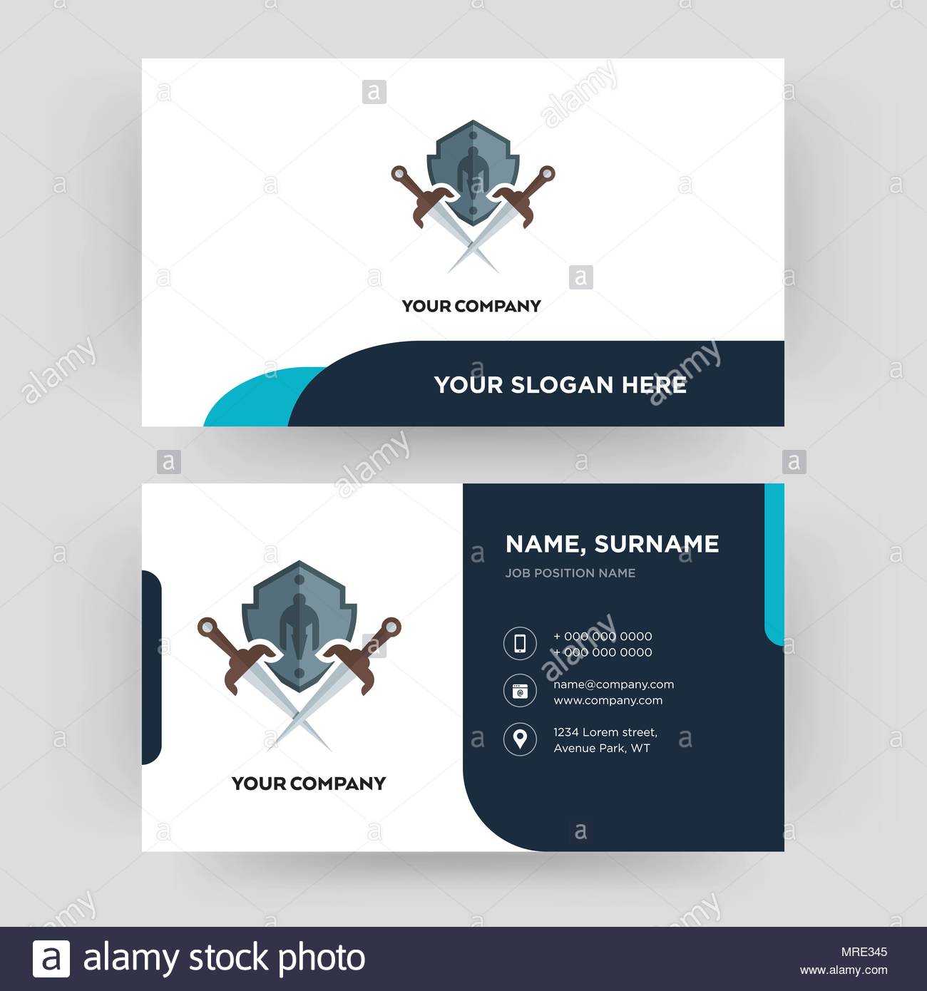 Shield And Sword, Business Card Design Template, Visiting With Regard To Shield Id Card Template