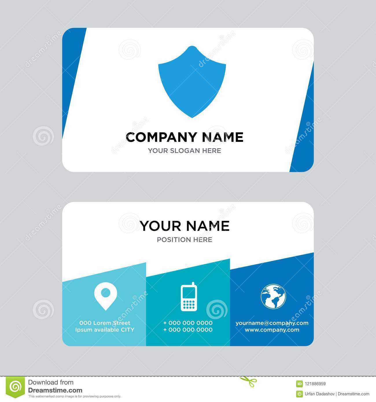 Shield Business Card Design Template, Visiting For Your Within Shield Id Card Template